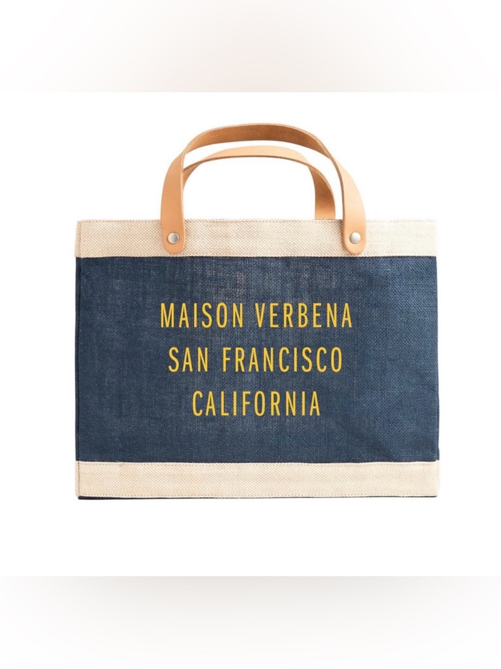 Apolis Global Citizen Maison Verbena Navy & Tan Reusable Market Bag